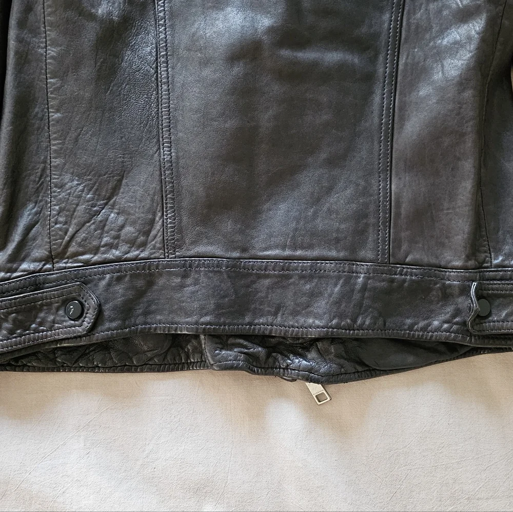 All Saints 'Conroy Textured Leather Biker' Jacket, XS